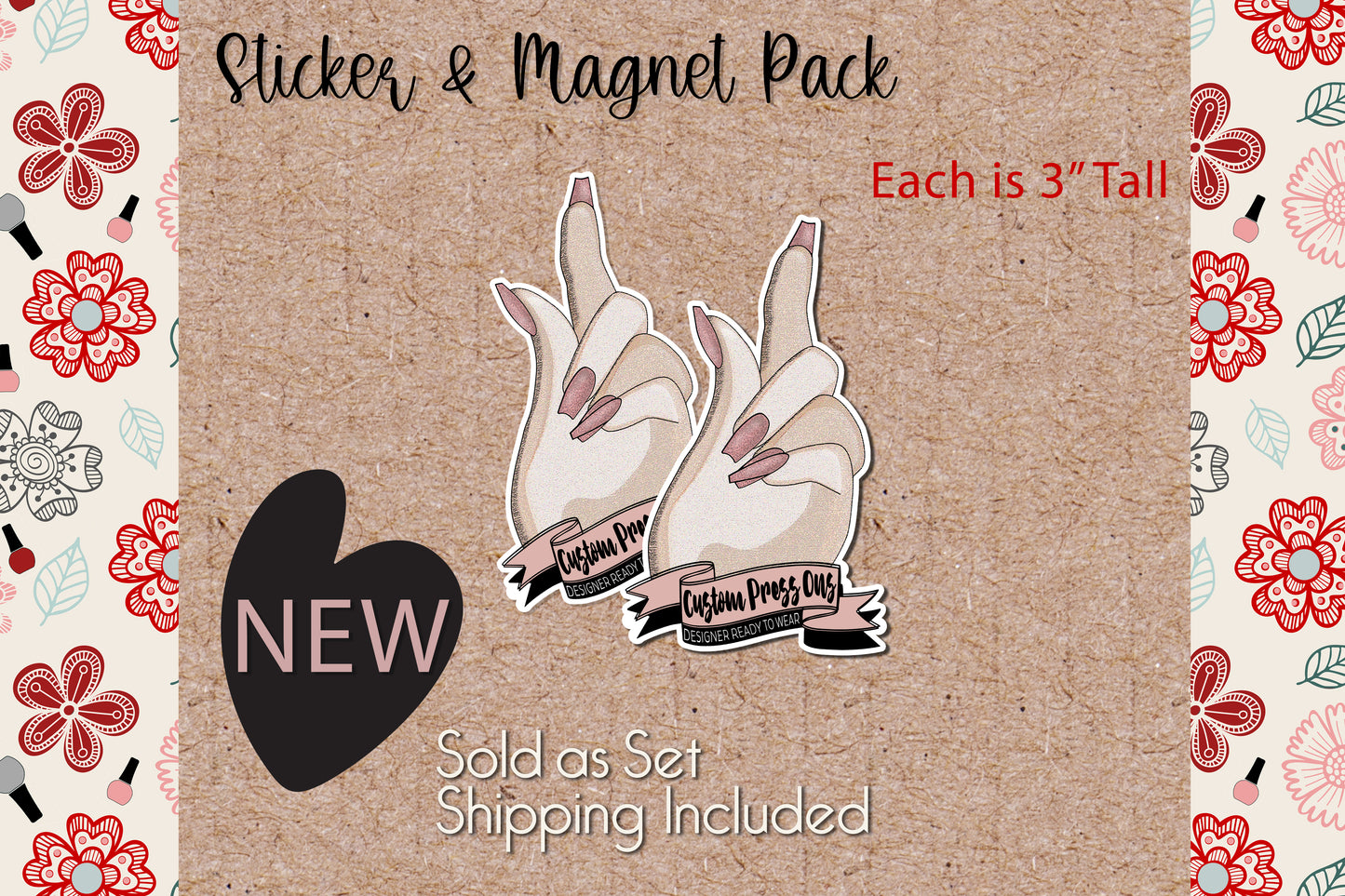 Premium Magnet & Sticker Combo Pack