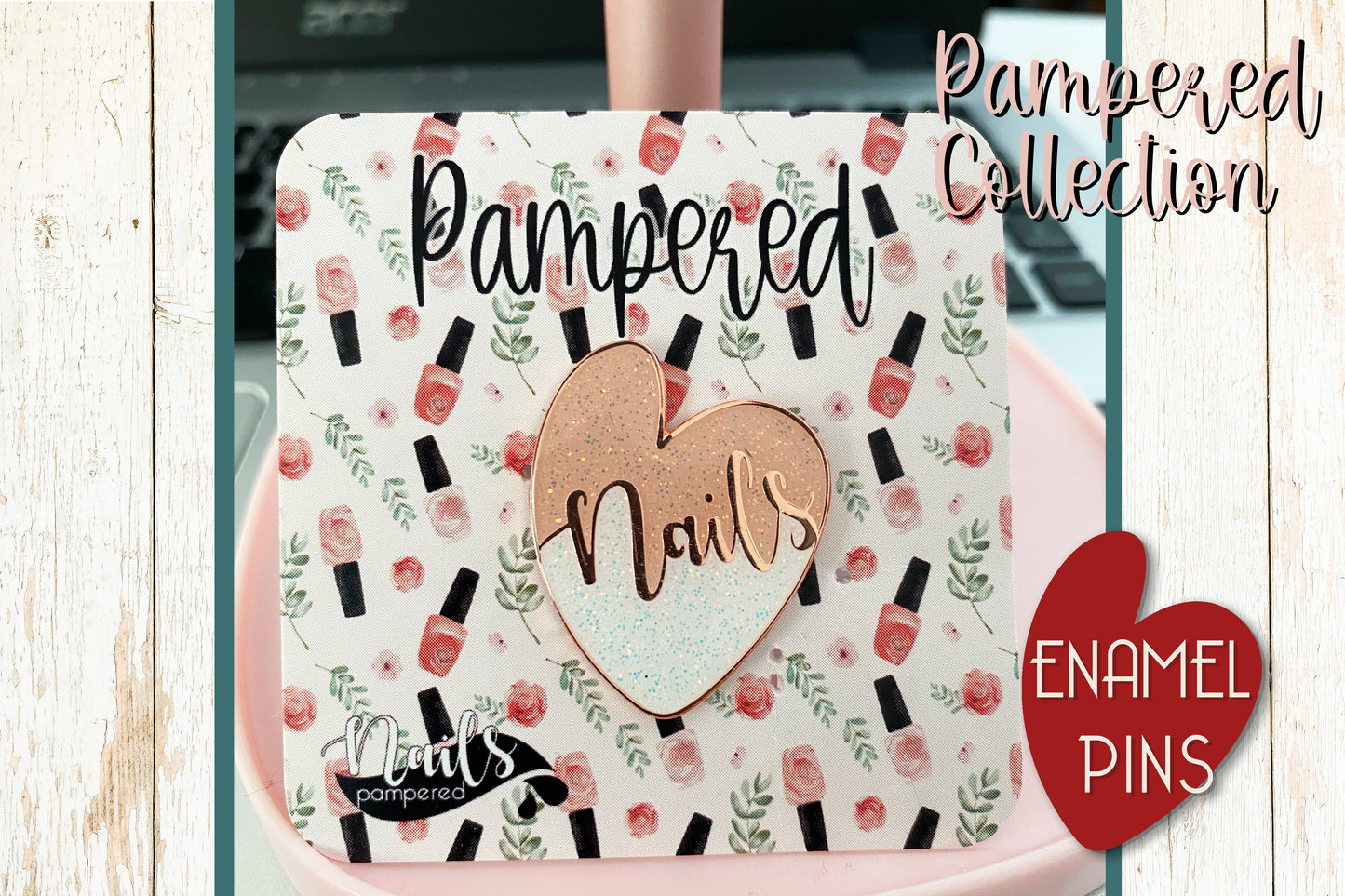 Enamel Pins - Pampered Collection - Heart or 2 Piece Set