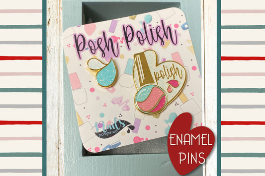Enamel Pins - Glitter Posh Polished Collection - Set of 2