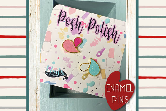 Enamel Pins - Glitter Posh Polished Collection - Set of 2