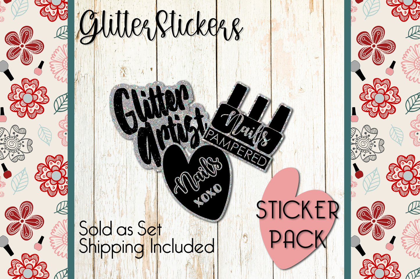 Premium Sticker Pack Glitter Collection (3)